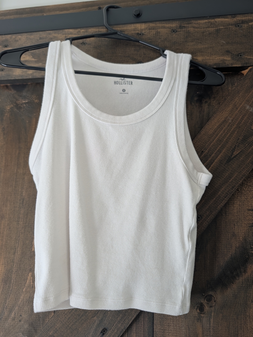 Hollister White Ribbed Tank